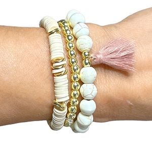 NWT Harper Natural Stone 3 Piece Bracelet Set